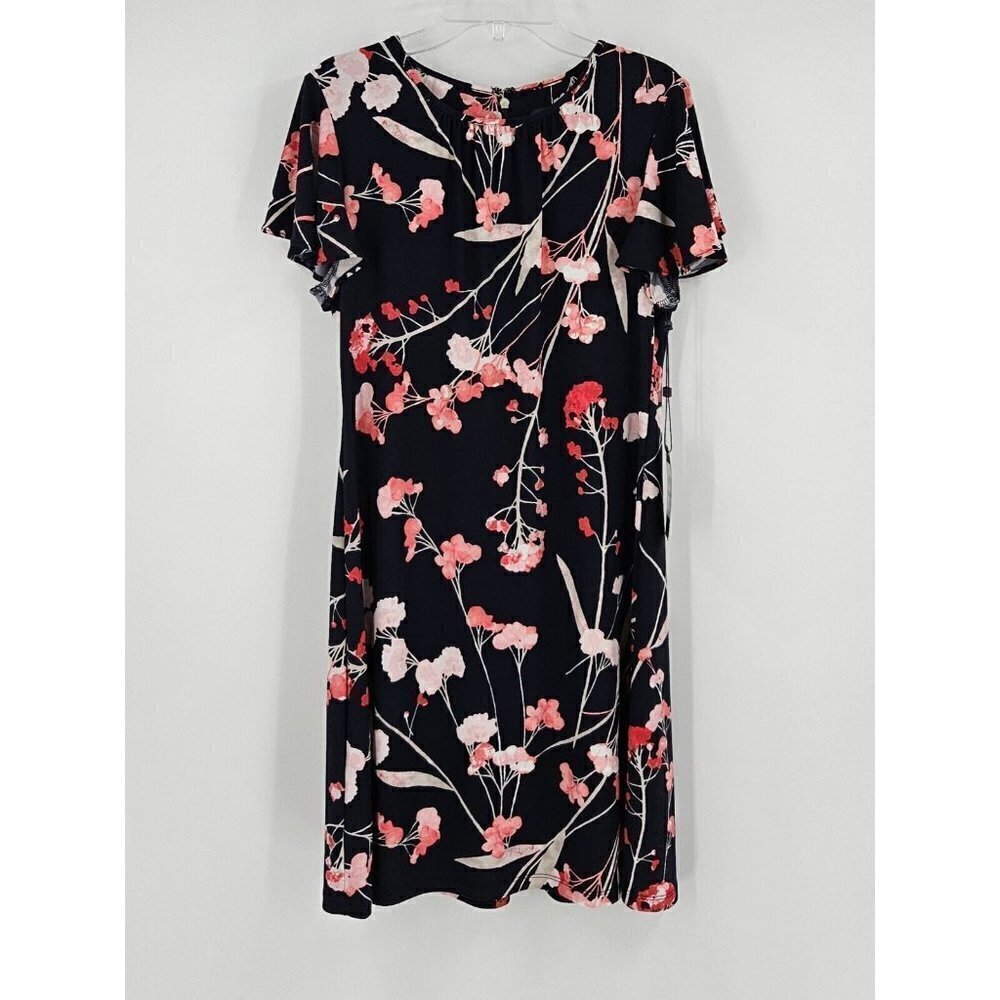New Tommy Hilfiger Womens Blossom Mini Short Sleeve Shift Dress Petites Sz 6